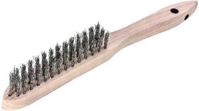 Lessmann Brosse à fil ondulé inox 0,35 mm 3 rangs (104631)