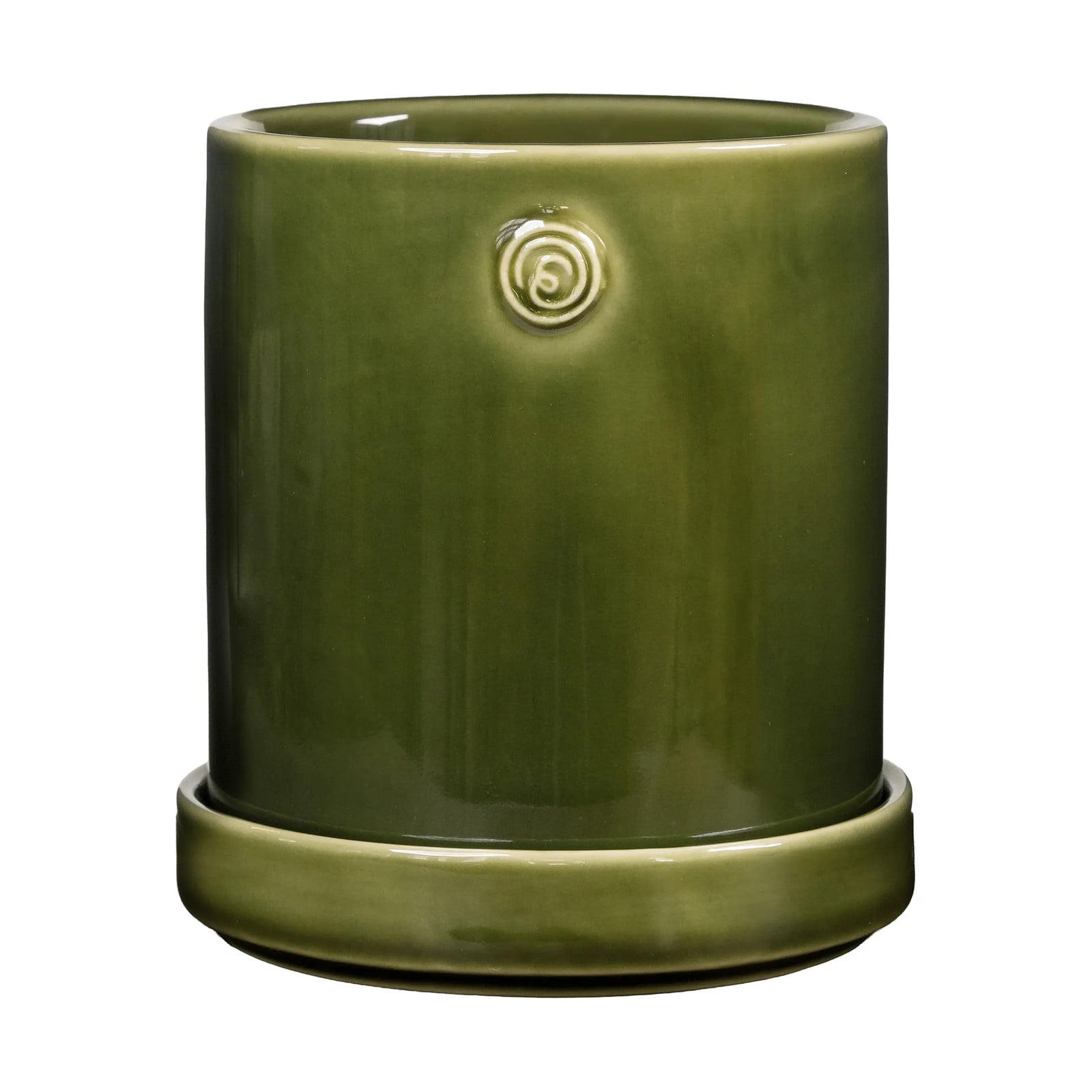 ERNST pot met schaal Groen, Ø13 x 13 cm