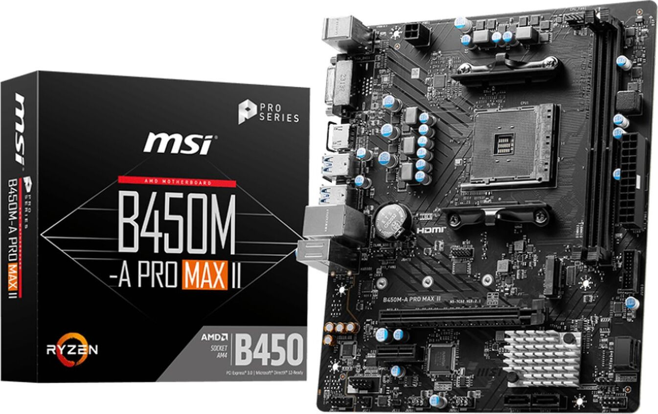 MSI B450M-A Pro MAX II moederbord B450 AM4 mATX DDR4