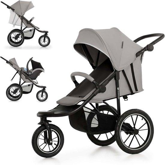 Kinderwagen - Allradwagen - Für Aktivitäten im Freien - Große Luftreifen - Bis zu 27 kg - Grau