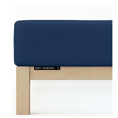 Spannbettlaken SCHLAFGUT "Soft Contact", blau (blau deep), L:200cm, Feinbiber, Obermaterial: 100% Baumwolle, Bettlaken, Spannbettlaken, 100% Bio Baumwolle