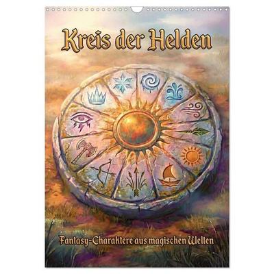 Kreis der Helden – Fantasy-Charaktere aus magischen Welten (Wandkalender 2027 DIN A3 hoch), CALVENDO Monatskalender