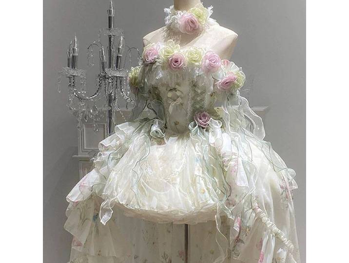 Robe Lolita Rose Printanière Robe de Soirée 2026 Nouvelle Collection Haut de Gamme Cadeau d'Anniversaire Adulte Robe de Bal Princesse Féerique Lolita