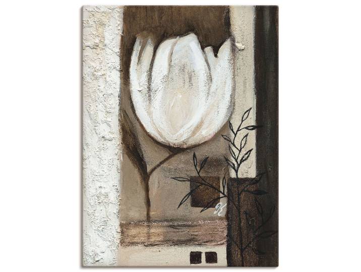 Leinwandbild ARTLAND Braune Tulpen II , weiss (farbe bild(er): weiß), B:60cm H:80cm, Bilder, Leinwandbild, auf Holzrahmen gespannt