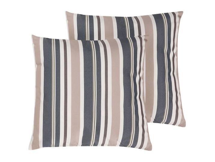 GARTENKISSEN 2er-Set dunkelblau/beige gestreift 40/40 cm Kastos