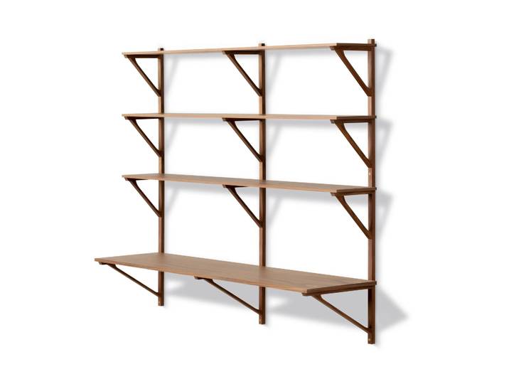 Fredericia Furniture BM29 Regal mit Schreibtisch 149x134 cm Walnut-Lack