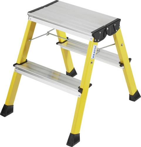 Krause 130044CO Aluminium Doppel-Klapptritt klappbar Arbeitshöhe (max.): 2.45m Gelb 1.7kg