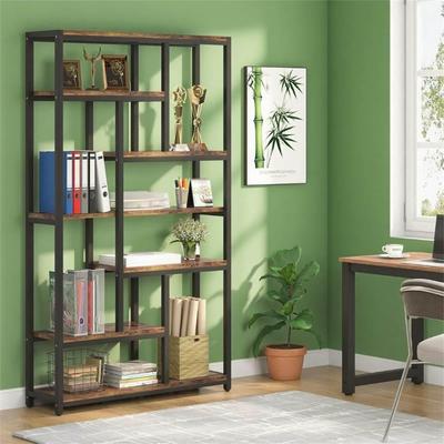 DEVERA Industrial 10-Shelf Bookcase