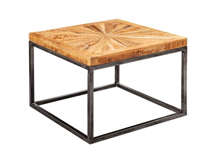 Mid.you Couchtisch, Natur, Holz, Mangoholz, massiv, quadratisch, eckig, 55x40x55 cm, Holzmöbel, Holztische, Couchtische Holz