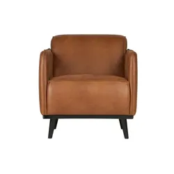 Sessel Statement Lederoptik, modern und gepolstert, Cognac, stabiles Birkenholzgestell