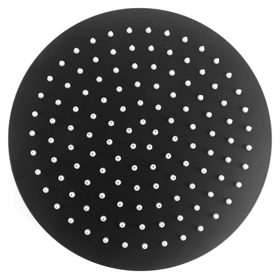 Dripio Runder douchekop, 10 inch, mat zwart, roestvrij staal 304
