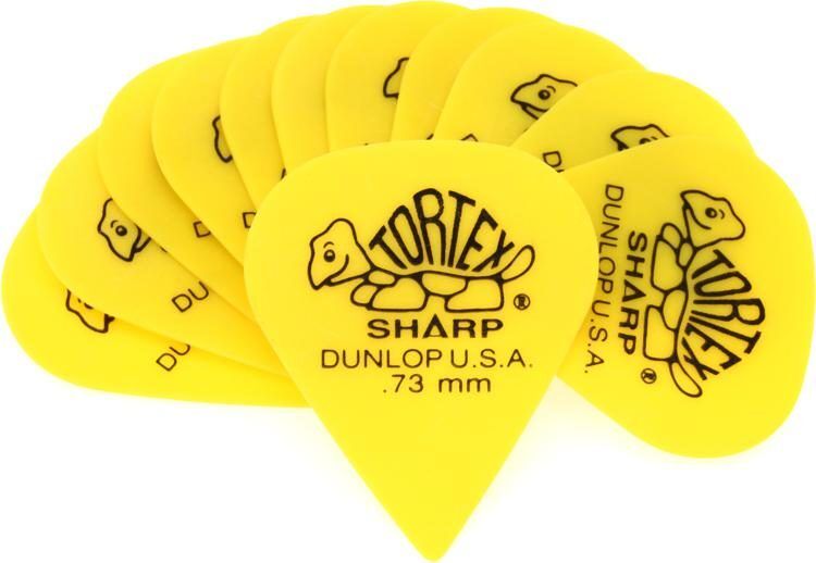 Dunlop Tortex Sharp Picks 73mm Yellow (12-pack)