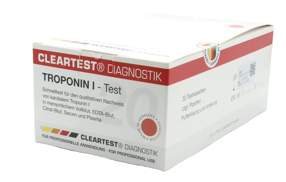 Servoprax GmbH Cleartest Troponin I Kassetten-Schnelltest mit Pufferlösung 20 Tests C3 26020V