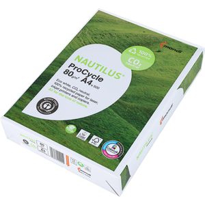 Mondi Kopierpapier Nautilus ProCycle, A4, Recycling, 80 g/qm, weiß, 500 Blatt