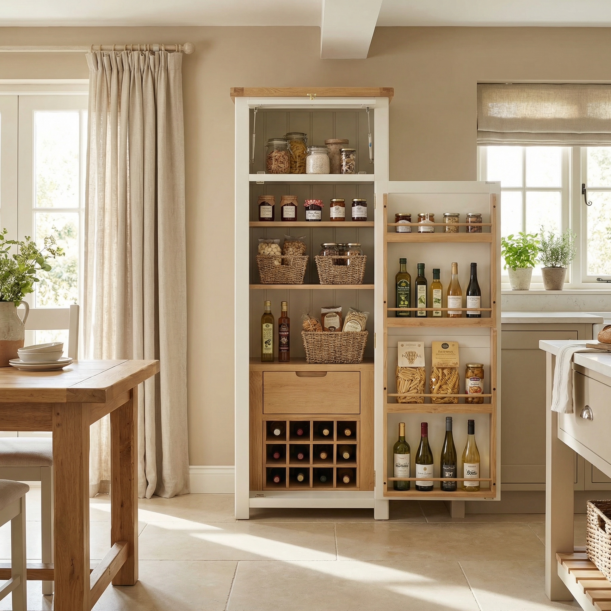 Burford Single Larder Unit in Warm White