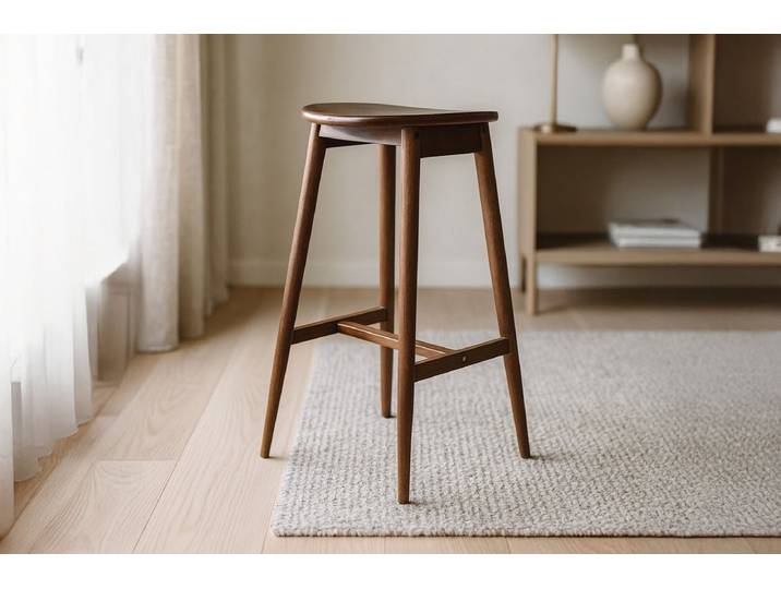 Barhocker Rafaela – in Mocca aus Gummibaumholz - Mocca - Luxusbetten24