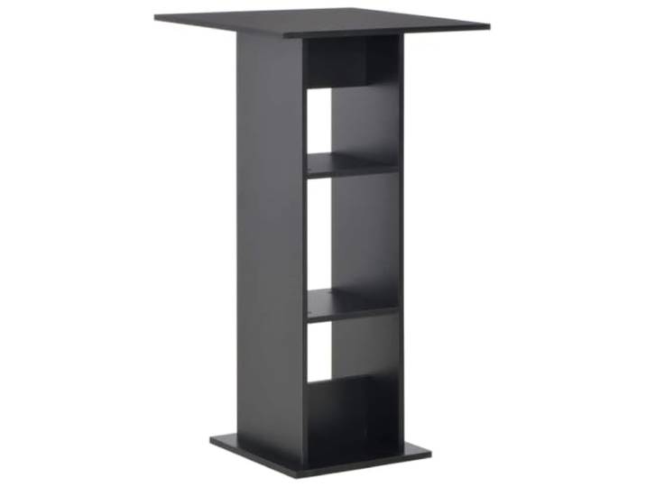 Todiikf Bartisch Schwarz 60x60x110 cm Stehtisch mit Ablagen Esstisch Kompakter Bistro-Tisch für Küche und Wohnzimmer, integrierte Regalfächer sorgen für Ordnung bei Geschirr und Gläsern.