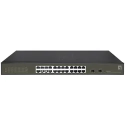 LevelOne Hilbert 26-Port Gigabit Smart Lite Switch, 24 x Gigabit RJ45, 2 x Gigabit SFP