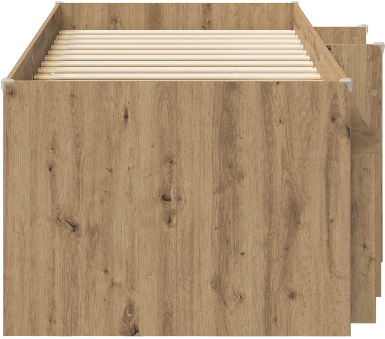vidaXL Cadre de lit en loft avec armoire 3 pc Chêne artisanal