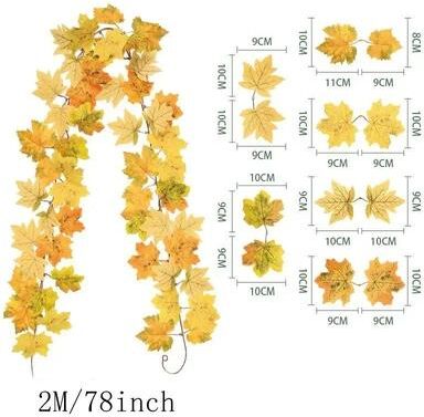 Uplifted Goods Artificial Maple Leaf Garland For Fall Home Decor And Seasonal Displays e