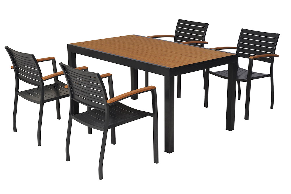 MERXXHANDELS Astros Set 5tlg Alu/Kunststoff Tisch 150 x 90 cm 16980299