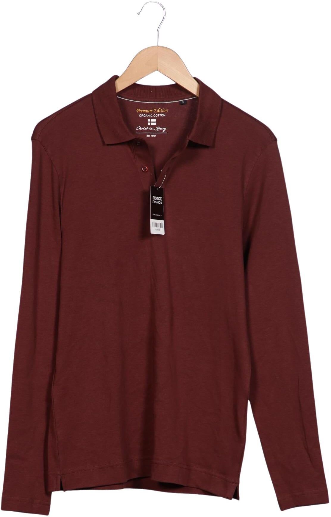 Christian Berg Herren Poloshirt, Bordeaux, Gr. S, Baumwolle - Second Hand