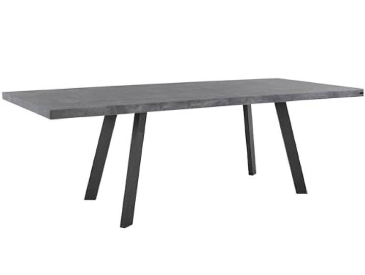 Lauge Esstisch Betonoptik/Schwarz, 160 x 90 x 76 cm, moderner Esstisch mit Metallbeinen, rechteckiger Esszimmertisch im Industrial Design für Küche und Esszimmer