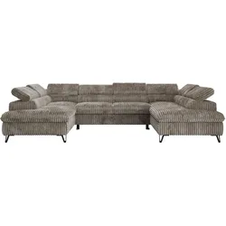 WOHNLANDSCHAFT PABLO U Cord Hellbraun