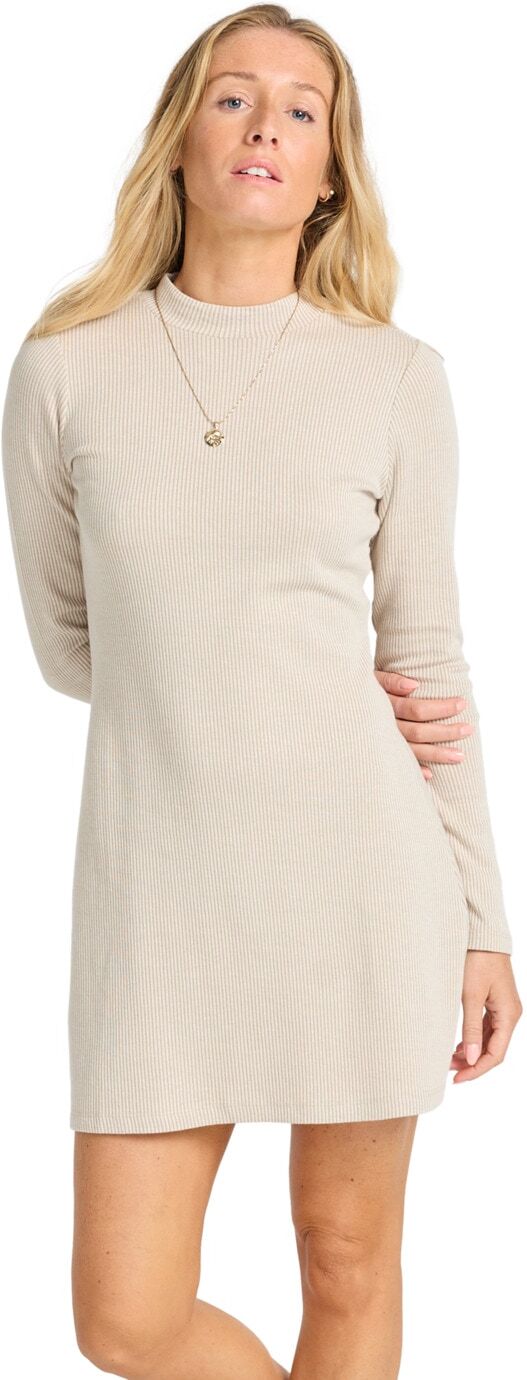 Minikleid BILLABONG "Everleigh Mock", Damen, Gr. XXL, cobblestone, Obermaterial: 57% Baumwolle, 43% Polyester., Kleider Minikleid cobblestone XXL