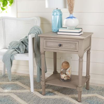 "SAFAVIEH Tate 19-Inch Wood Side Table, Traditional - 19"" W x 15.8"" L x 26"" H"