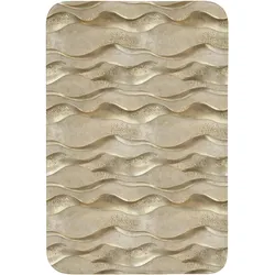 BADEMATTE Wellen - Muster - Gold Rutschfest 60x90 cm