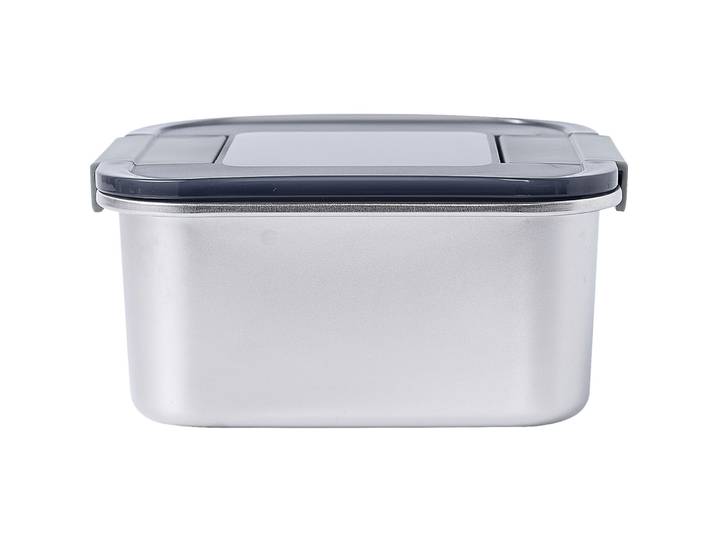 Aufbewahrungsbox Harriet Grau Edelstahl/Polypropylen B 18.2 cm T 17.7 cm 1.9 l - Farbe: chrom - Aufbewahrungsbox