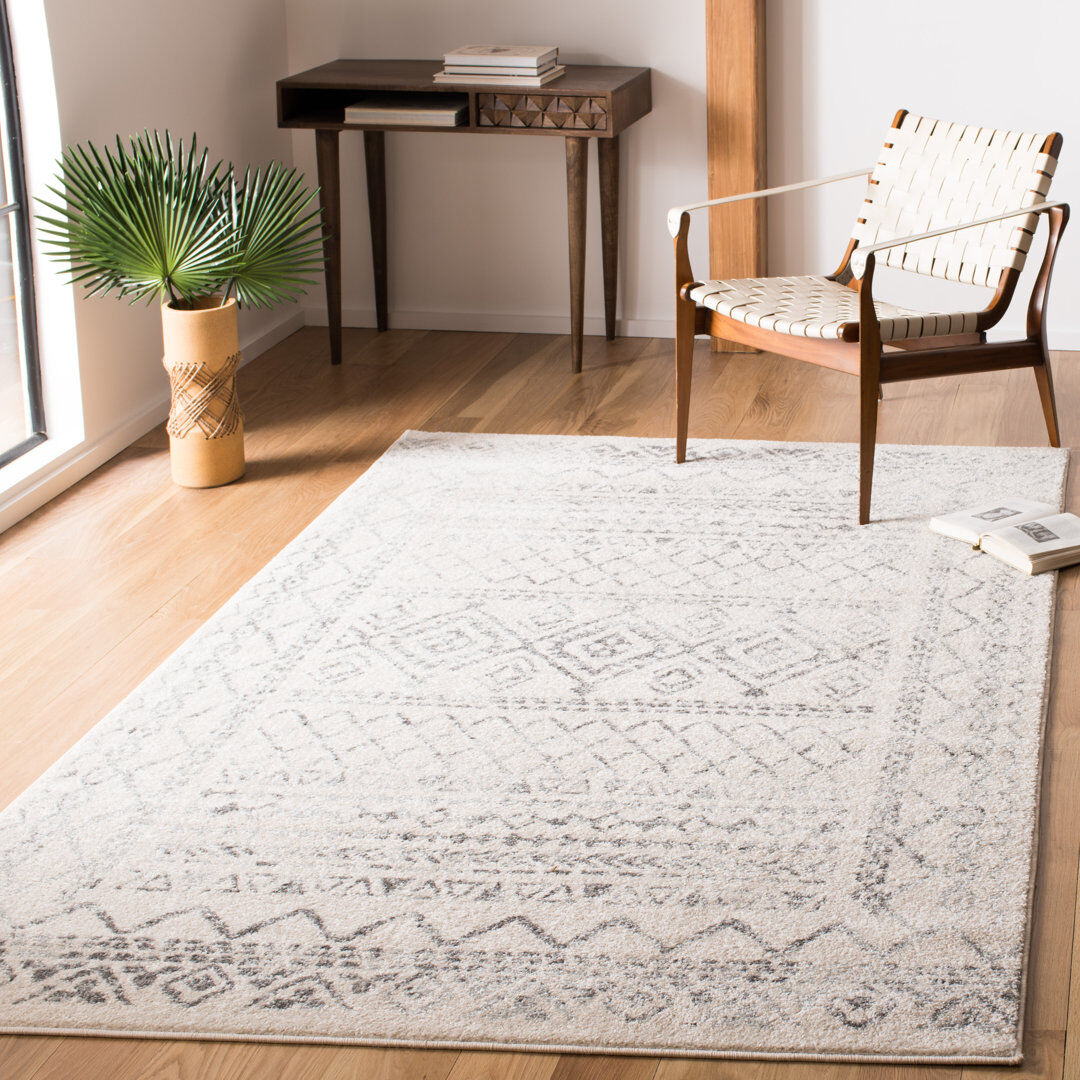 Mistana Canis Geometric Ivory/Grey Rug Ivory/Grey Rectangle 122 x 183 cm