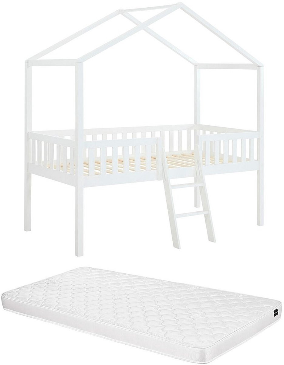 Vente-unique Hutbed voor kinderen, wit hout, 90 x 190 cm