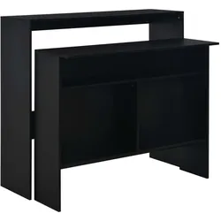 Helloshop26 - Hoher Bar-/Bistrotisch mit 2 schwarzen Tischplatten 130 cm