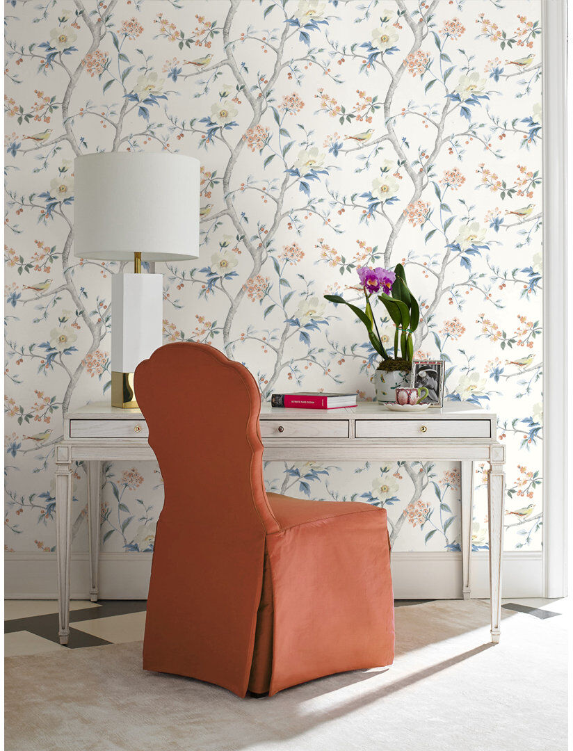 Ophelia & Co. Floral Trail Chinoiserie Peel And Stick Wallpaper Pink 548cm L