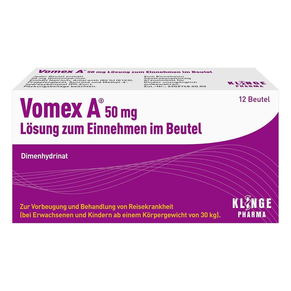 Klinge Pharma GmbH Vomex A 50 mg Lösung zur, zum einnehmen im Beutel 16238525