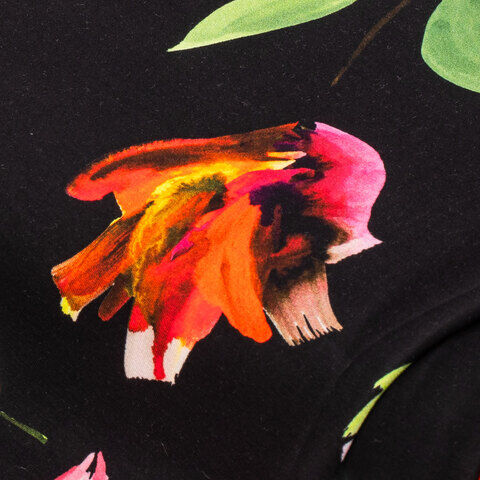 Viskose-Jersey "Große Blumen", schwarz-color