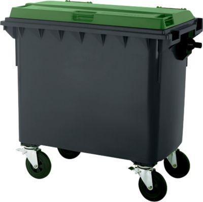 Müllcontainer MGB 660 FD, Kunststoff, 660 l, schwarzgrün