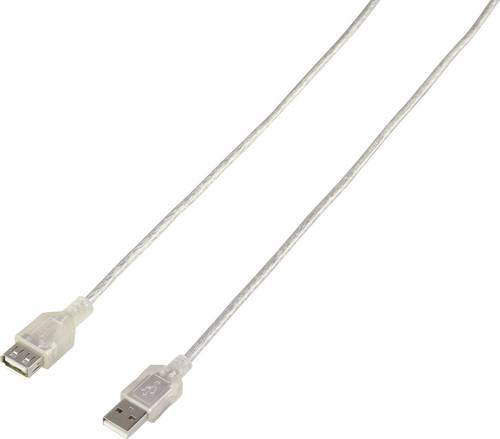 Renkforce USB-Kabel USB 2.0 USB-A Stecker, USB-A Buchse 3.00m Durchsichtig RF-4538152