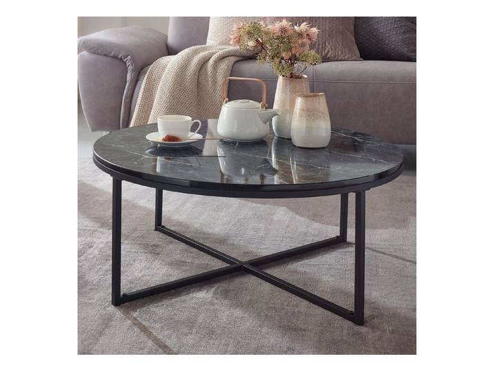 freiraum Couchtisch Couchtisch >WL6.248< in Marmor Optik Weiß oder schwarz, Holzwerkstoff, (HxD)