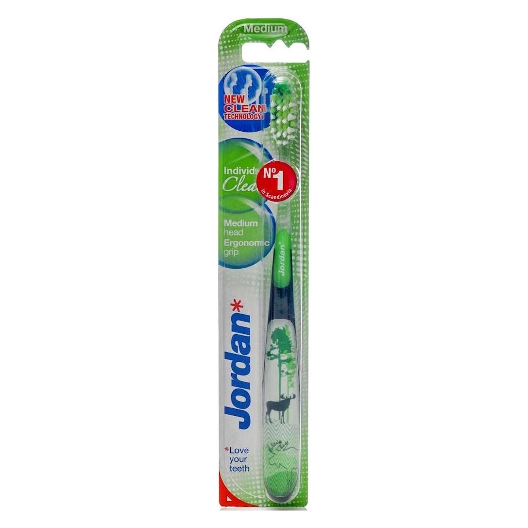 Jordan Individual Clean Toothbrush Average 1Pcs. (Mittel, 1x) (7038516550422)