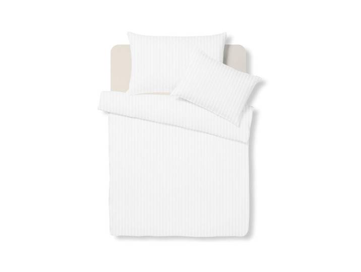 Bio:Vio Duvetbezug, Weiss, Textil, Streifen, 200x210 cm, Gots, Made in Europe, Organic Content Standard (Ocs) 100, hautfreundlich, 100% feinster Baumwollsatin mit Seiden-Finish, weiche und anschmiegsame Oberfläche, edel glänzend, bio, Heimtextilien, Bettwäsche, Bettwäsche, Duvetbezug