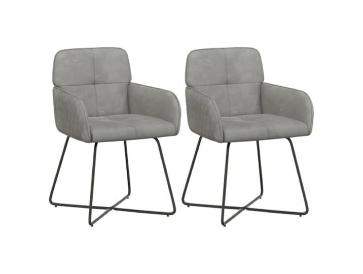 Coespram 2er Set Esszimmerstühle Samt Polsterstuhl Hellgrau Metall Modernes Design für Küchen & Wohnzimmer: Bequeme Polsterung, ergonomische Rückenlehne und stabil bis 110 kg Belastung.
