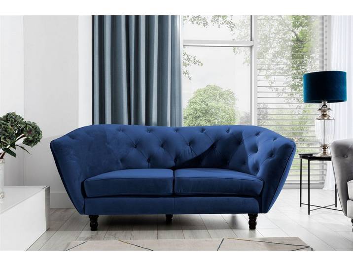 Fun Möbel Sofa Sofa Designer-Sofa Charlotte 2-Sitzer Stoff, 1 Teile