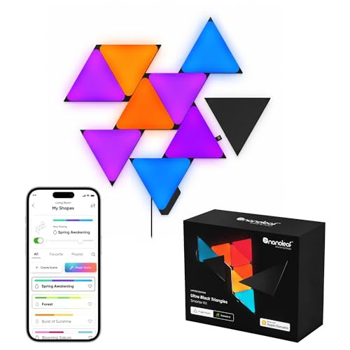 Nanoleaf Shapes Limited Edition Ultra Black Triangles Starter Kit met 9 slimme ledpanelen