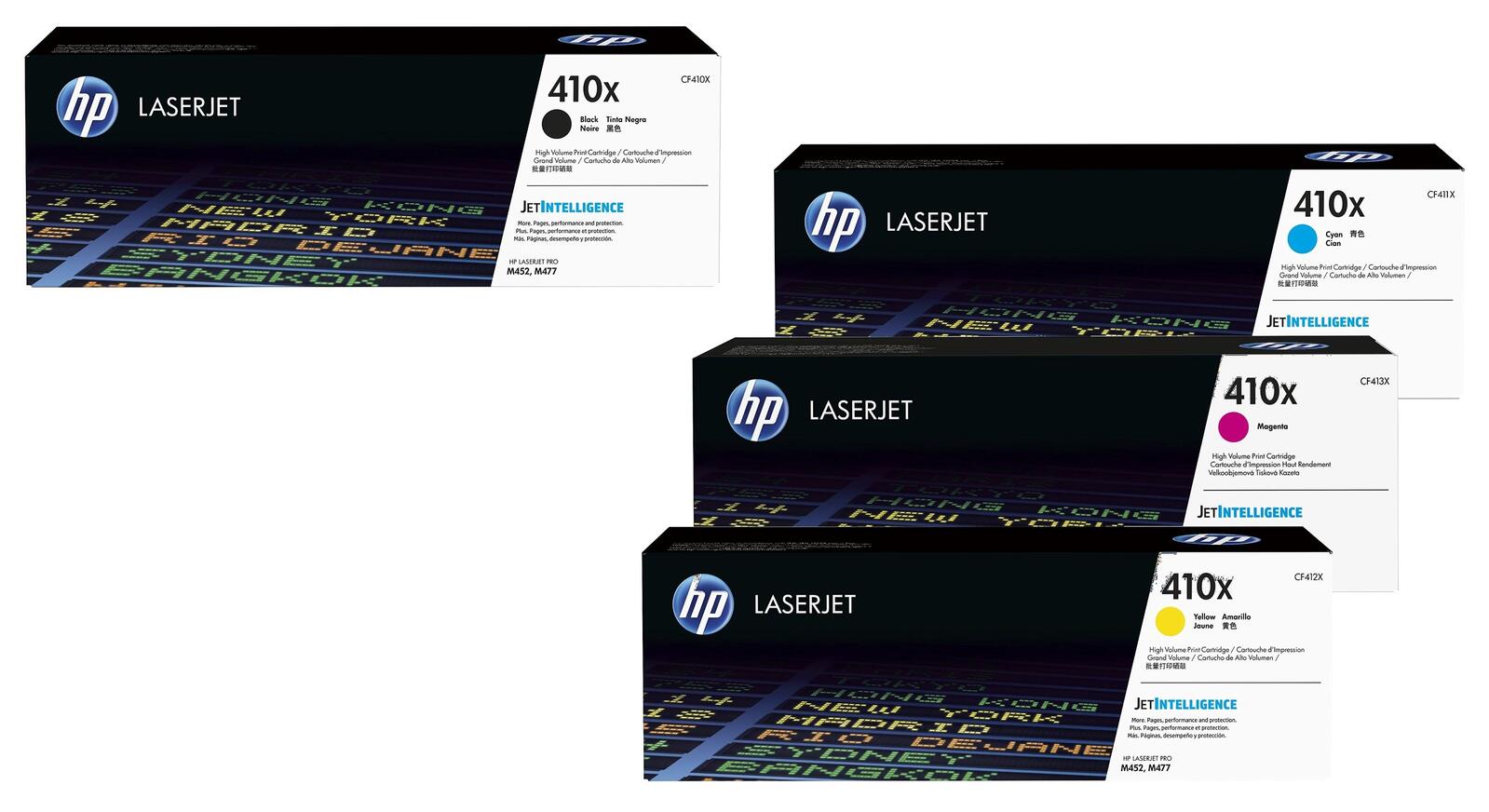 HP Inc. HP Original 410X Toner 4er Set schwarz, cyan, magenta, gelb hohe Kapazität OPCF410X+CF252XM