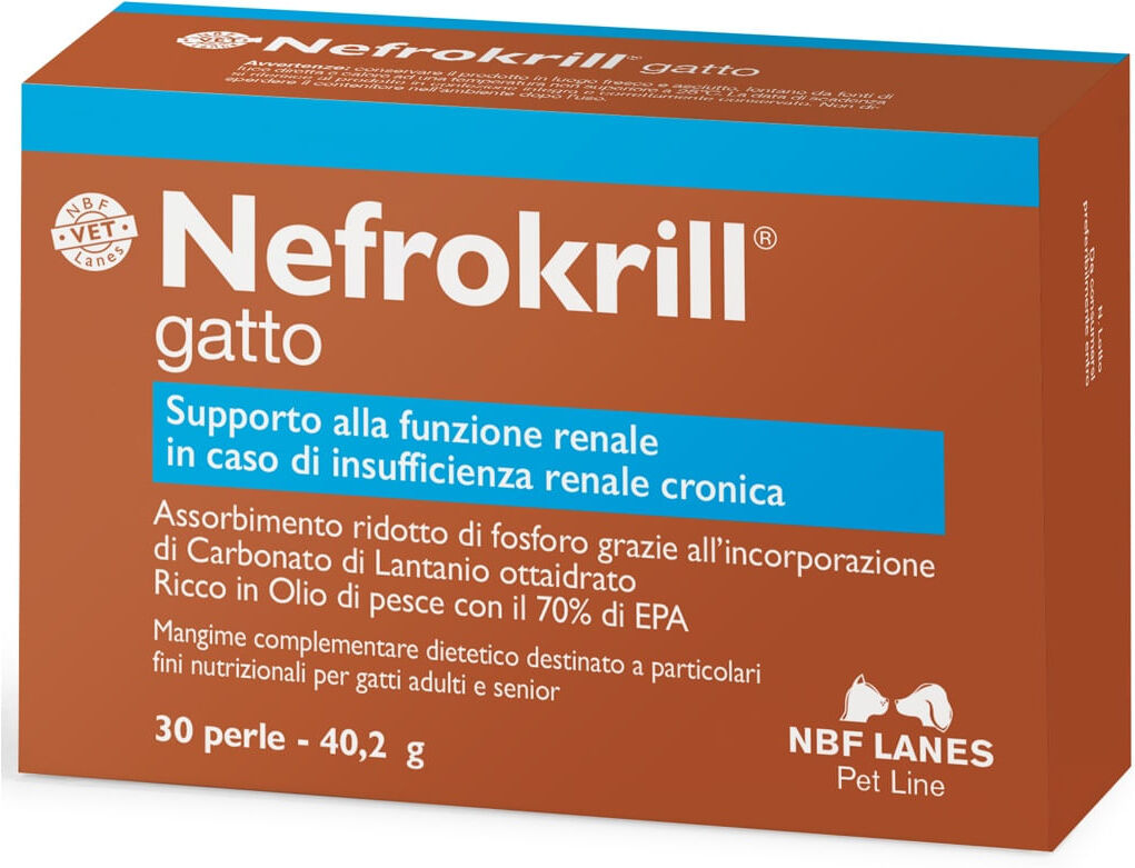 NBF LANES Nefrokrill Mangime Complementare per Gatti 30 PERLE