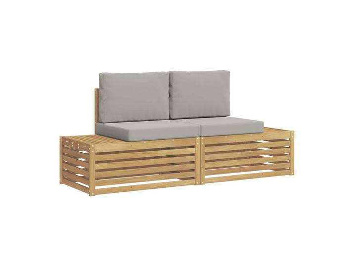 vidaXL Sofaelement 2 stk. Outdoor-Sofagarnitur Weiß (2 St)
