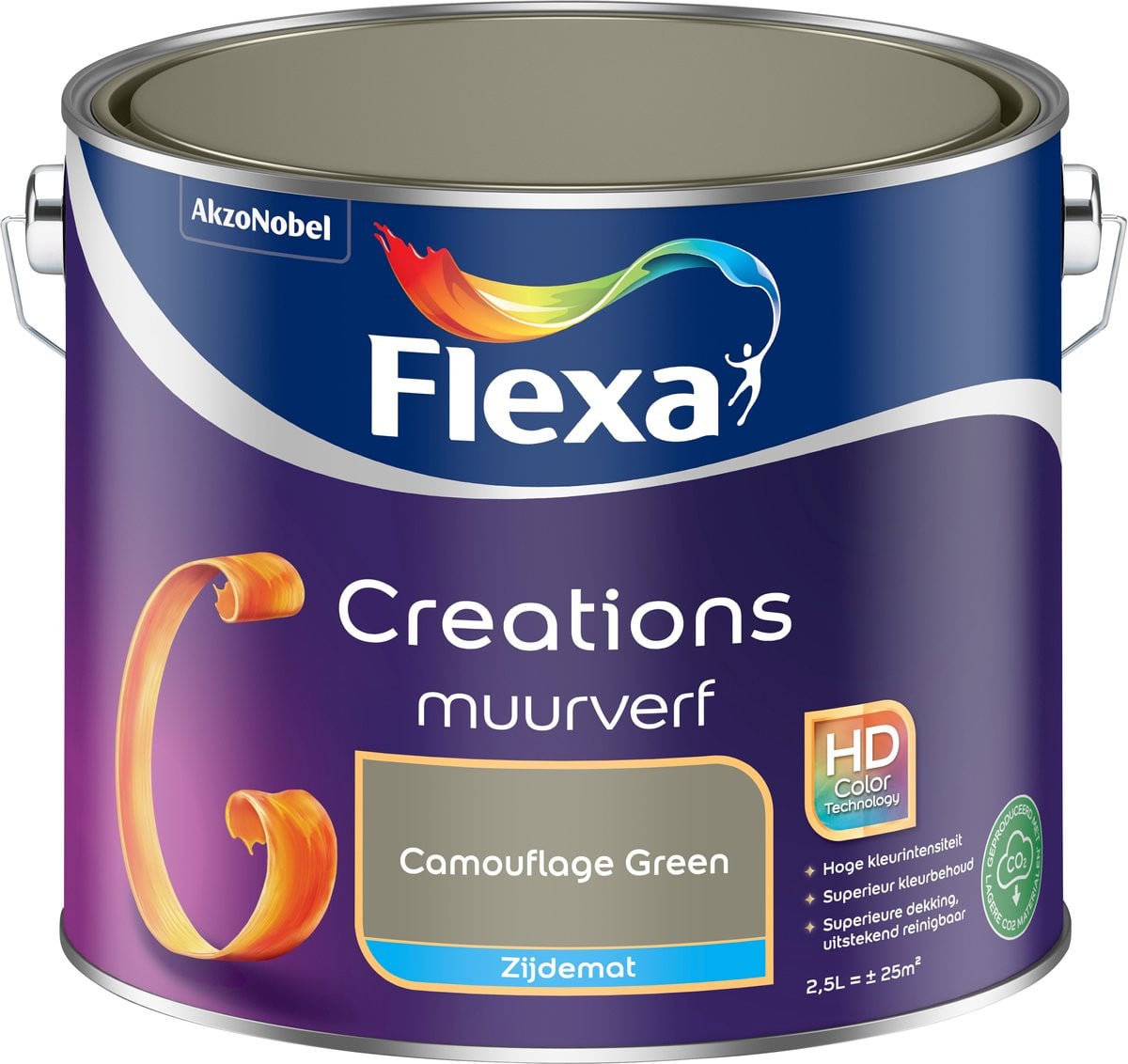 Flexa Creations Muurverf Zijdemat - Camouflage Green - 2,5 l